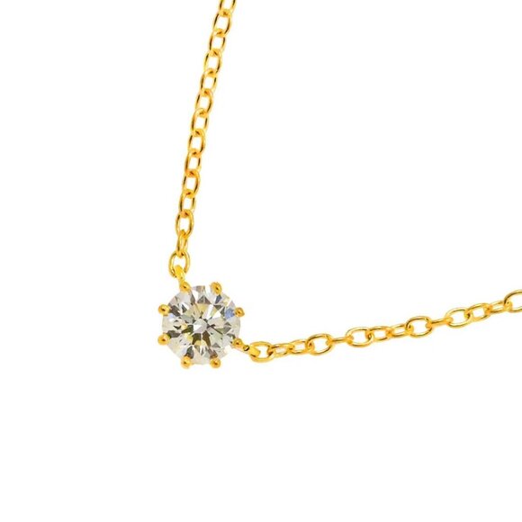 AHKAH Diamond 0.15ct Necklace 18K Yellow Gold 750 90273778